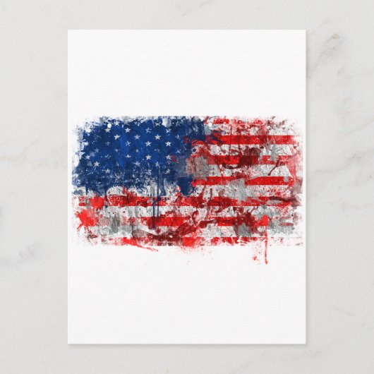 Amerikaans FLag Graffiti Briefkaart (Voorkant)