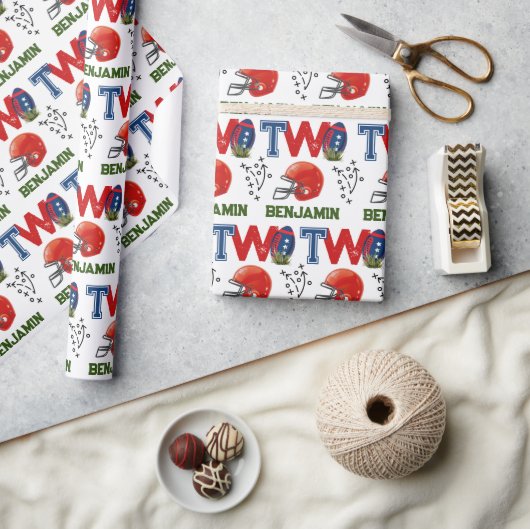 Amerikaans Football 2e verjaardag Cadeaupapier (Crafts)