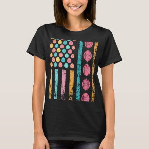 Amerikaans Football Atletische Sport Vlag Paasei T-shirt