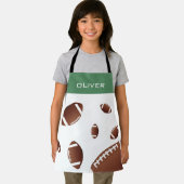 Amerikaans Football Balls Green Kinder Name Schort (Insitu)