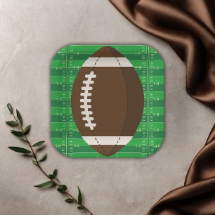 Amerikaans Football Bruin & Groen Kleur Baby showe Papieren Bordje