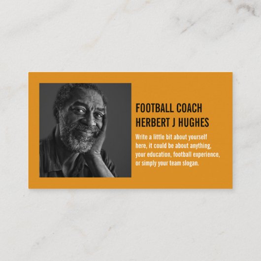 Amerikaans Football & doel, Football Coach Foto Visitekaartje (Achterkant)