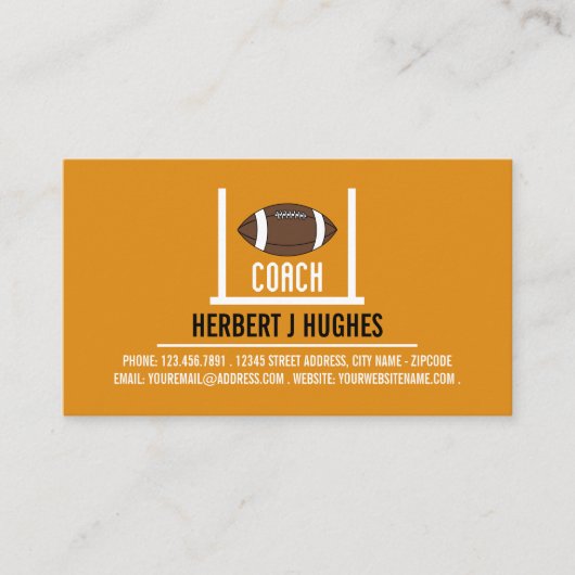 Amerikaans Football & doel, Football Coach Foto Visitekaartje (Voorkant)