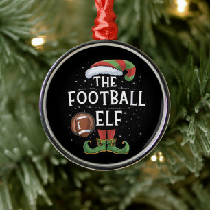 Amerikaans Football Elf Familie Matching Christmas Metalen Ornament