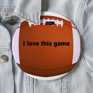 Amerikaans Football: Ik hou van dit spel Ronde Button 6,0 Cm