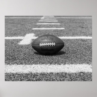 Amerikaans Football op Field Black and White Sport Poster