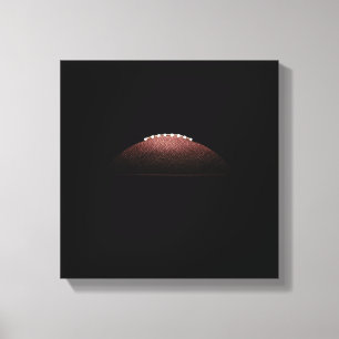 Amerikaans football op zwarte achtergrond canvas afdruk