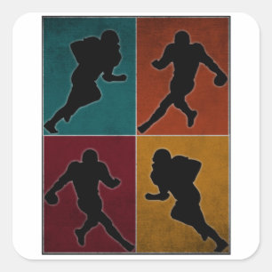 Amerikaans Football Player-kunstwerk Vierkante Sticker