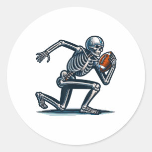 Amerikaans Football Skeleton Boys Mannen Football  Ronde Sticker