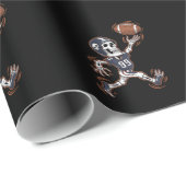 Amerikaans Football Skeleton Halloween Football Cadeaupapier (Rol Hoek)