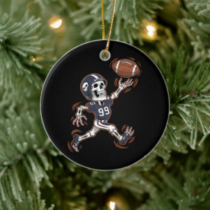 Amerikaans Football Skeleton Halloween Football Keramisch Ornament
