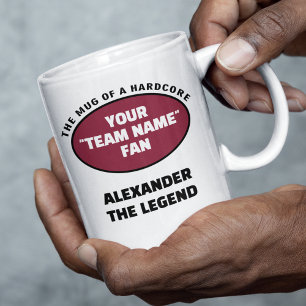 Amerikaans Football Team Naam Fan Rood Zwart Koffiemok