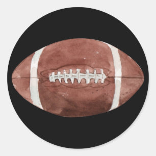  Amerikaans Football Waterverf Kunst Ronde Sticker