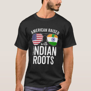 Amerikaans gefokt met Indiase roots USA India vlag T-shirt