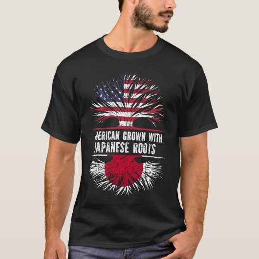 Amerikaans gegroeid met Amerikaanse vlag T-shirt (Voorkant)