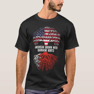 Amerikaans Gegroeid met Bahreinse Roots USA Vlag T-shirt