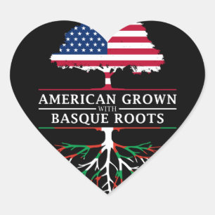 Amerikaans Gegroeid met Baskische Roots Hart Sticker