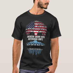Amerikaans Gegroeid met Botswanan Roots USA Vlag T-shirt