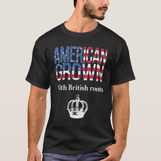 Amerikaans gegroeid met Britse roet patriottisch B T-shirt (Voorkant)