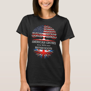 Amerikaans gegroeid met Britse roet VS vlag T-shirt
