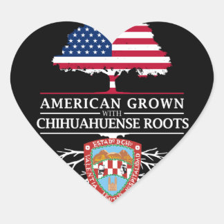 Amerikaans Gegroeid met Chihuahuense Roots Mexico Hart Sticker