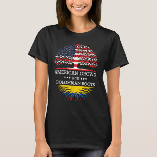 Amerikaans Gegroeid met Colombiaanse Roots USA Vla T-shirt