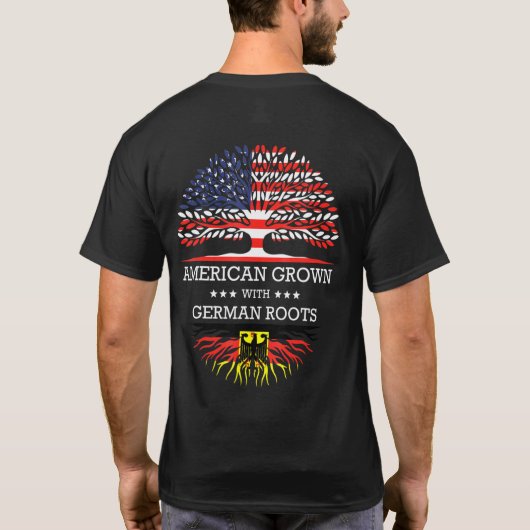 Amerikaans gegroeid met Duitse rots Amerikaanse vl T-shirt (Achterkant)