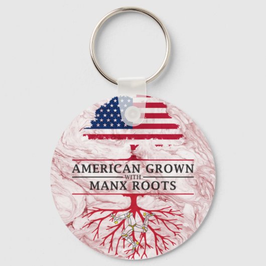 Amerikaans gegroeid met een ontwerp van de marmer  sleutelhanger (Voorkant)