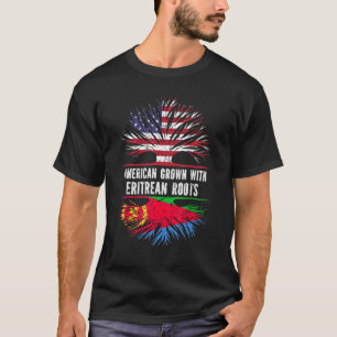 Amerikaans gegroeid met Eritrese roeels VS vlag Er T-shirt