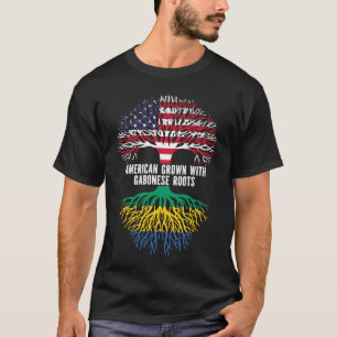 Amerikaans Gegroeid met Gabonese Roots USA Vlag T-shirt
