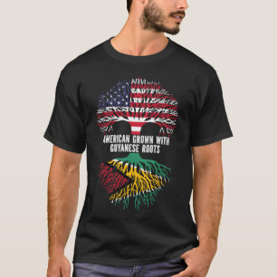Amerikaans Gegroeid met Guyanese Roots USA Vlag T-shirt