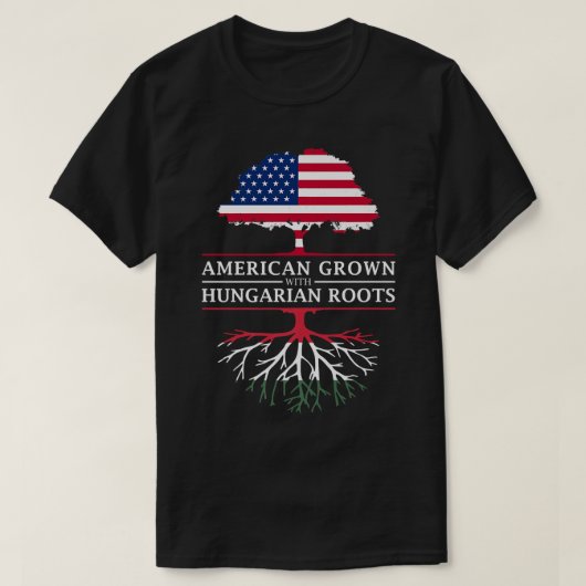 Amerikaans gegroeid met Hongaarse rots Hongarije P T-shirt (Design voorkant)