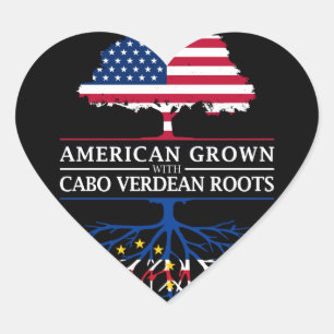 Amerikaans Gegroeid met Kaapverdische Roots Cabo Hart Sticker