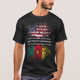 Amerikaans gegroeid met Kameroense rootts vlag T-shirt