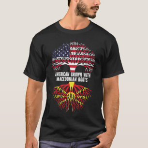 Amerikaans Gegroeid met Macedonische Roots USA Vla T-shirt