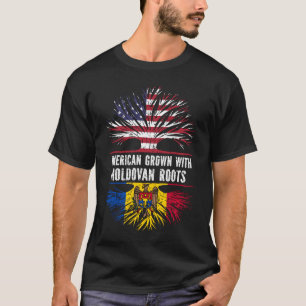 Amerikaans gegroeid met Moldavische Roots VS-vlag T-shirt
