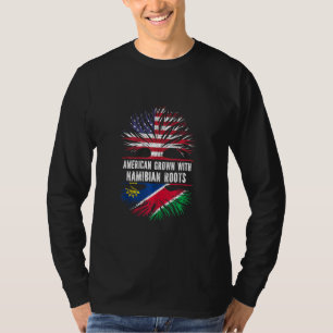 Amerikaans gegroeid met Namibische wortels VS-vlag T-shirt