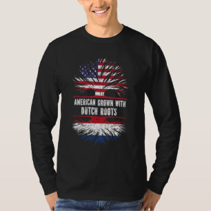 Amerikaans gegroeid met Nederlandse rots VS vlag N T-shirt