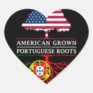 Amerikaans Gegroeid met Portugese Roots Portugal Hart Sticker