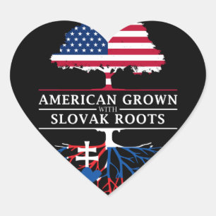 Amerikaans Gegroeid met Slowaakse Roots Slowakije  Hart Sticker