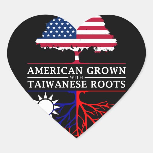 Amerikaans Gegroeid met Taiwanese Roots Taiwan Hart Sticker (Voorkant)