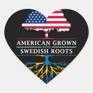 Amerikaans Gegroeid met Zweedse Roots Zweden Desig Hart Sticker