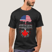 Amerikaans gekweekt met Canadese wortels in Canada T-shirt (Voorkant)