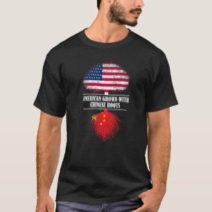 Amerikaans Gekweekt Met Chinese Wortels China Vlag T-shirt