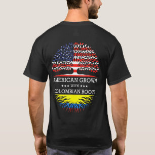Amerikaans gekweekt met Colombiaanse wortels Vlag T-shirt