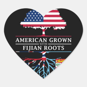 Amerikaans gekweekt met Fijische roots Fiji Design Hart Sticker