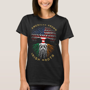 Amerikaans gekweekt met Ierse wortels boom Usa vla T-shirt