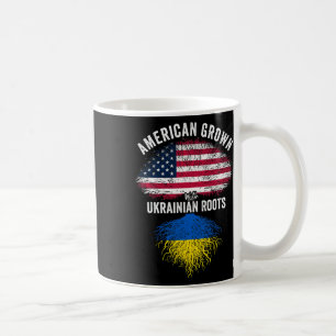 Amerikaans Gekweekt Met Oekraïense Wortels Vlag Ve Koffiemok