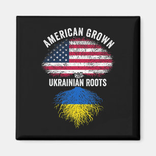 Amerikaans Gekweekt Met Oekraïense Wortels Vlag Ve Magneet