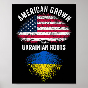 Amerikaans Gekweekt Met Oekraïense Wortels Vlag Vs Poster